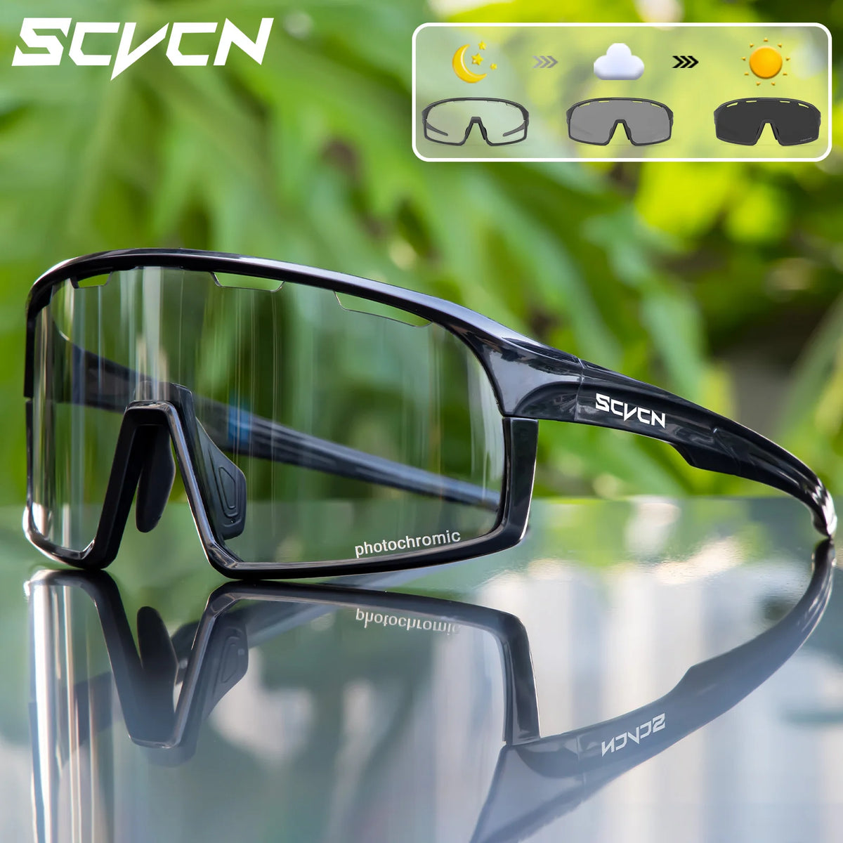 Photochromic Cycling Sunglasses – UV400 Protective Eyewear for MTB Sports