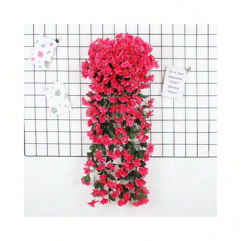 Artificial Silk Violet Hanging Plant – Faux Floral Decor for Home Garden