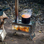 Portable Wood Burning Camping Stove – Foldable Secondary Combustion Chimney