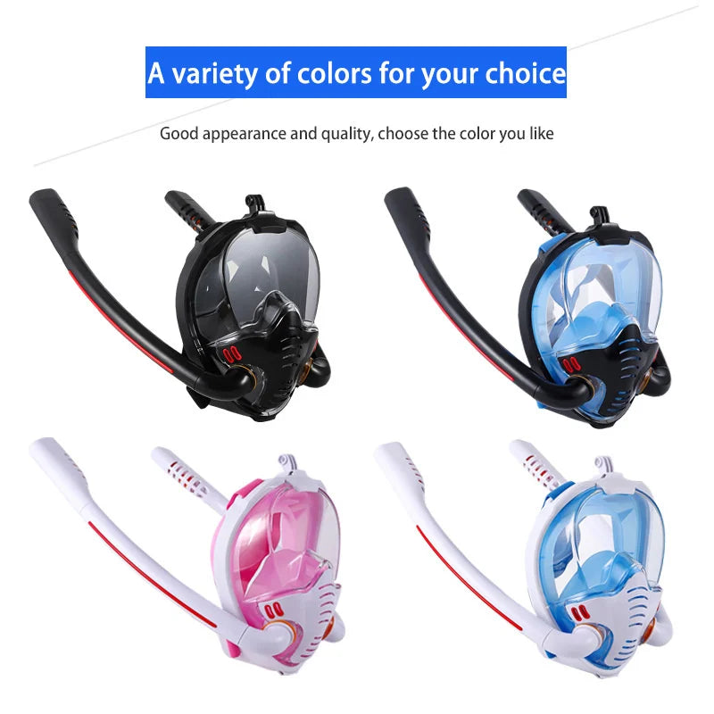 Full Face Snorkeling Mask – Silicone Anti-Fog Diving Gear for Underwater Swimming