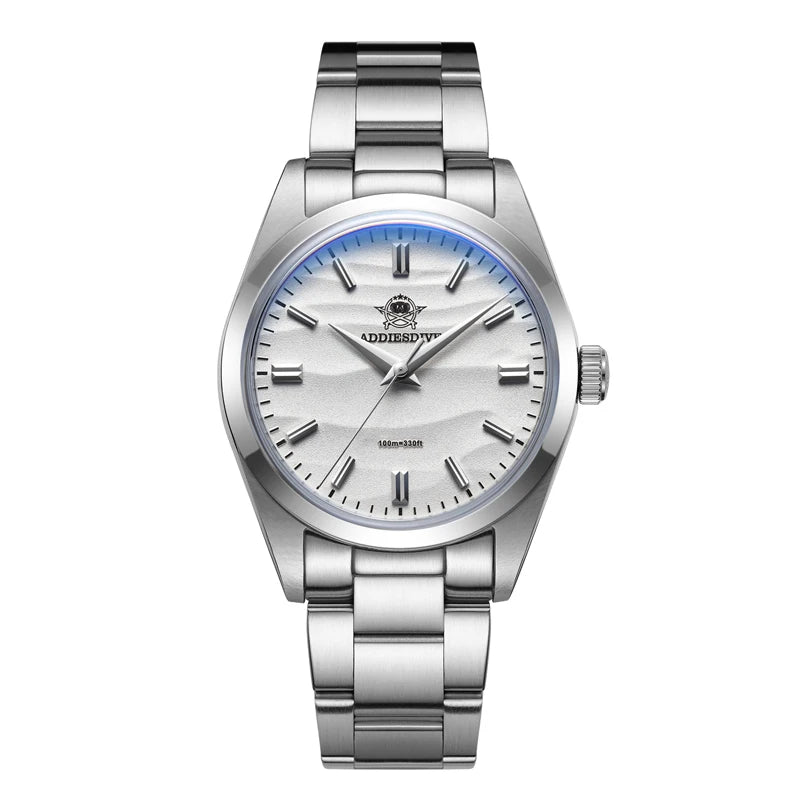 ADDIESDIVE 36mm Quartz Watch – Stainless Steel Sand Dial for Everyday Wear