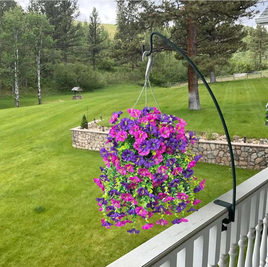 Artificial Morning Glory and Eucalyptus Vine – UV-Resistant Home Wall Decor