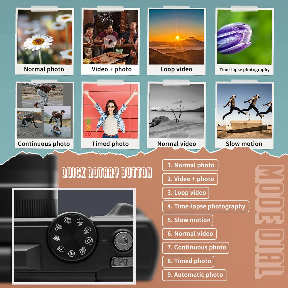 4K Digital Camera – 64MP Vlogging Compact with Flip Screen for Photography