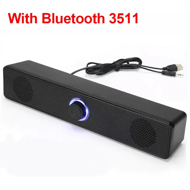 Wired Wireless PC Soundbar – Bluetooth Speaker for TV Gaming Home Theater