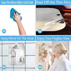 Acrylic Suction Shower Mirror – Portable Shaving and Makeup Tool for Bathroom