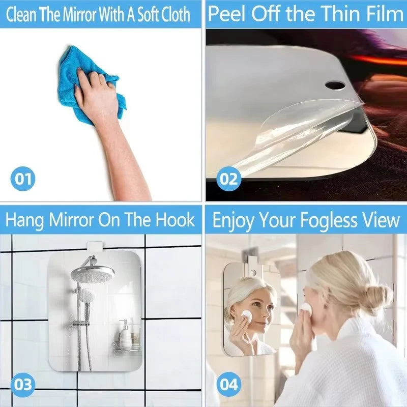 Acrylic Suction Shower Mirror – Portable Shaving and Makeup Tool for Bathroom