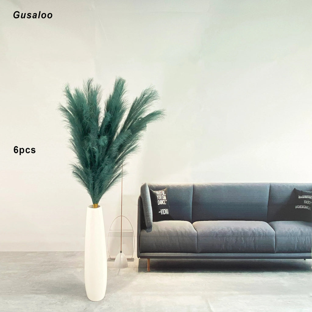 47" Faux Pampas Grass – Tall Fluffy Artificial Stems for Home Decor