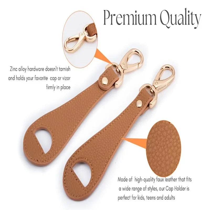Leather Travel Hat Clip – Magnetic Storage Strap for Outdoor Hiking