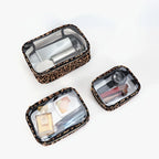 Leopard Print Clear Makeup Bag – Waterproof Large Cosmetic Organizer for Travel