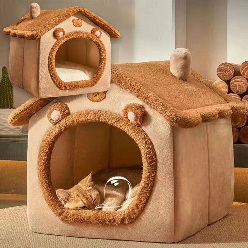 Foldable Pet House – Removable Washable Bed for Small to Large Dogs and Cats