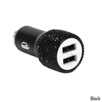 Bling Dual USB Car Charger – Diamond Fast Adapter for Women Interior Decor