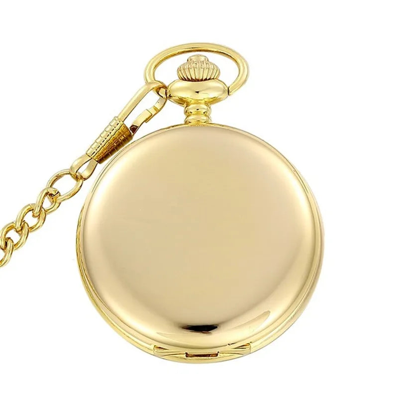 Silver Quartz Pocket Watch – Stainless Steel Pendant for Men and Women