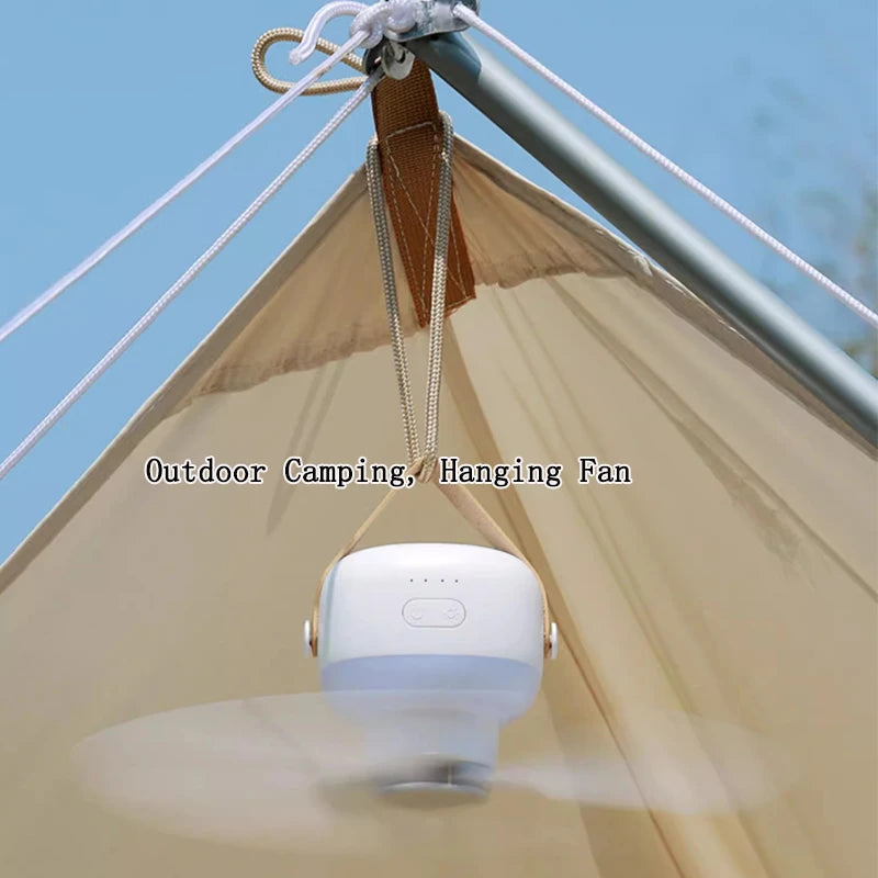 Portable Ceiling Fan – Adjustable LED Night Light for Dormitory Mosquito Nets