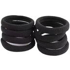 High Elastic Black Hair Bands – Seamless Rubber Ponytail Holders for Women