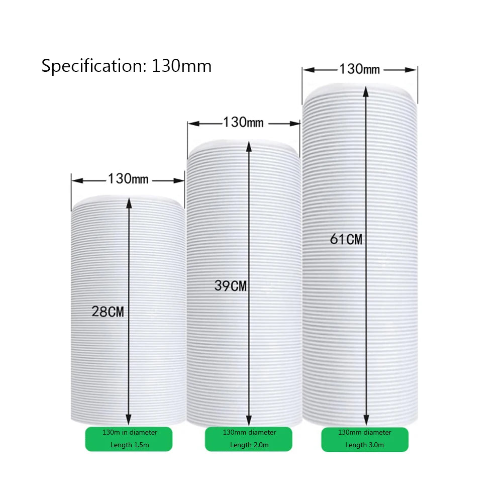Telescopic Duct Exhaust Hose – 130/150mm Flexible Vent for Mobile Air Conditioner