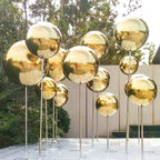 Gold Stainless Steel Mirror Sphere – Decorative Hollow Ball for Garden Decor