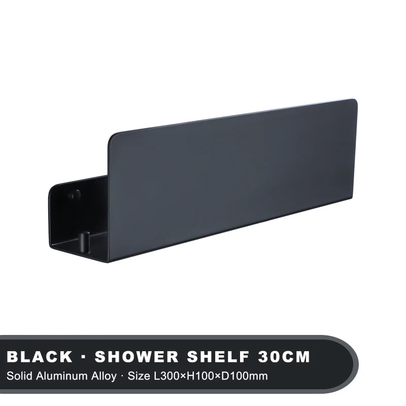 Aluminum Bathroom Shelf – Wall Mounted Storage Rack for Shower and Kitchen