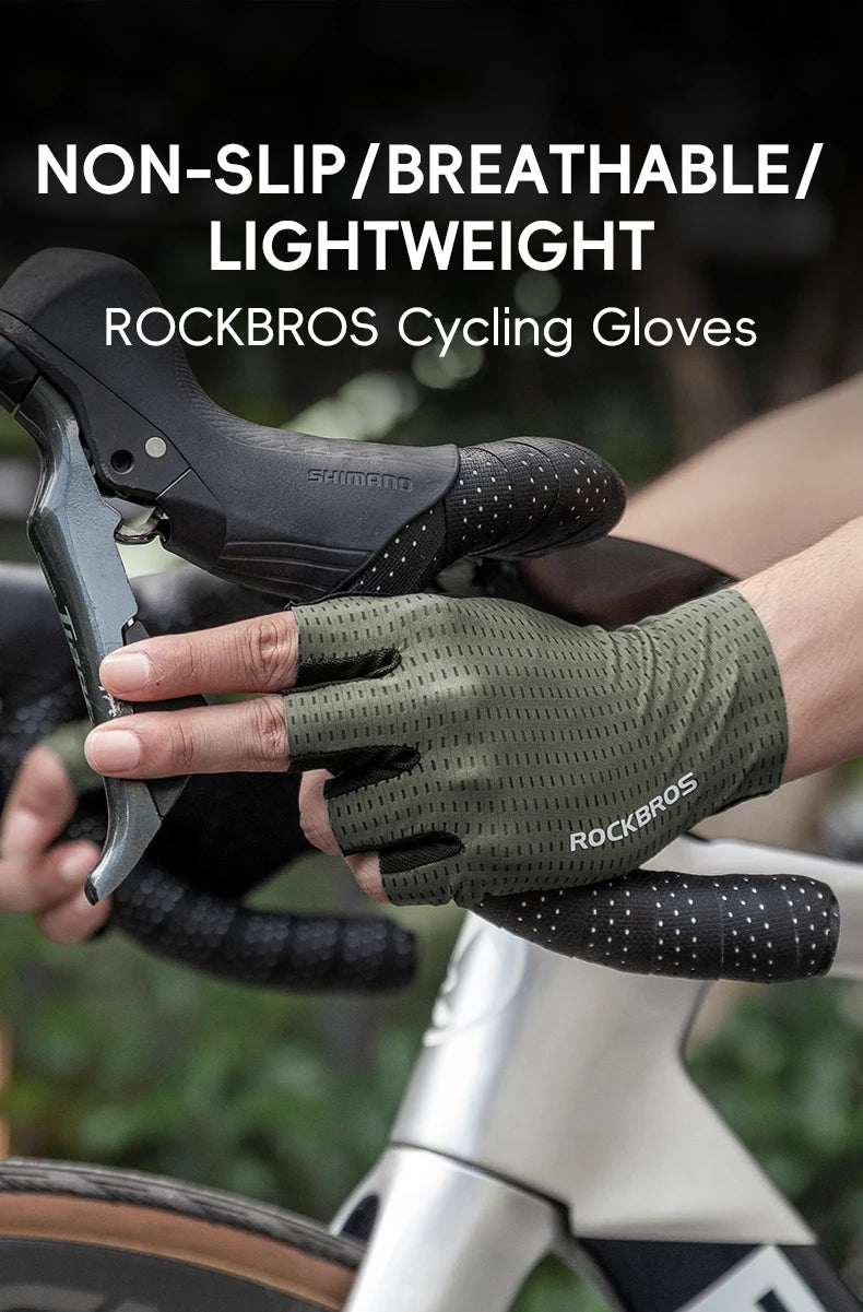 ROCKBROS Half Finger Cycling Gloves – Shock-Absorbing MTB Gear for Summer