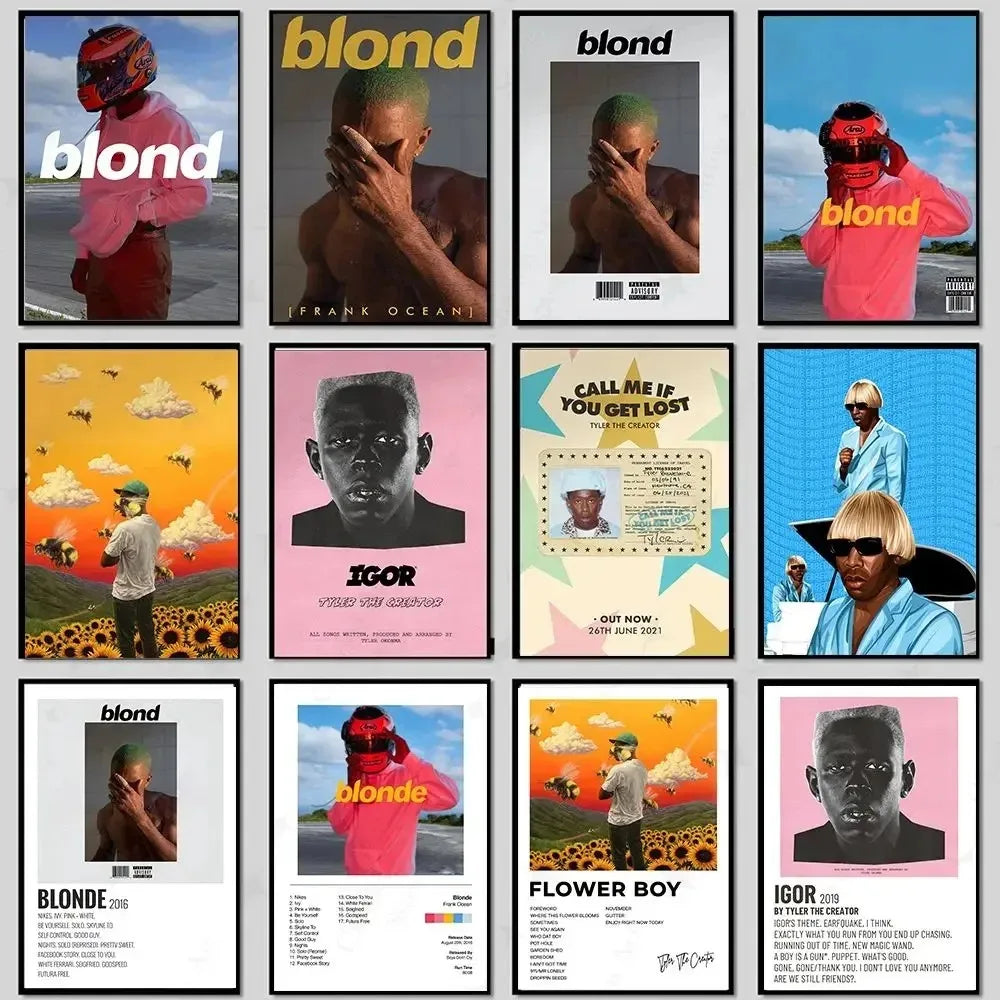 Frank Ocean Music Art Prints – Blonde Rap Poster Set for Bedroom Wall Decor