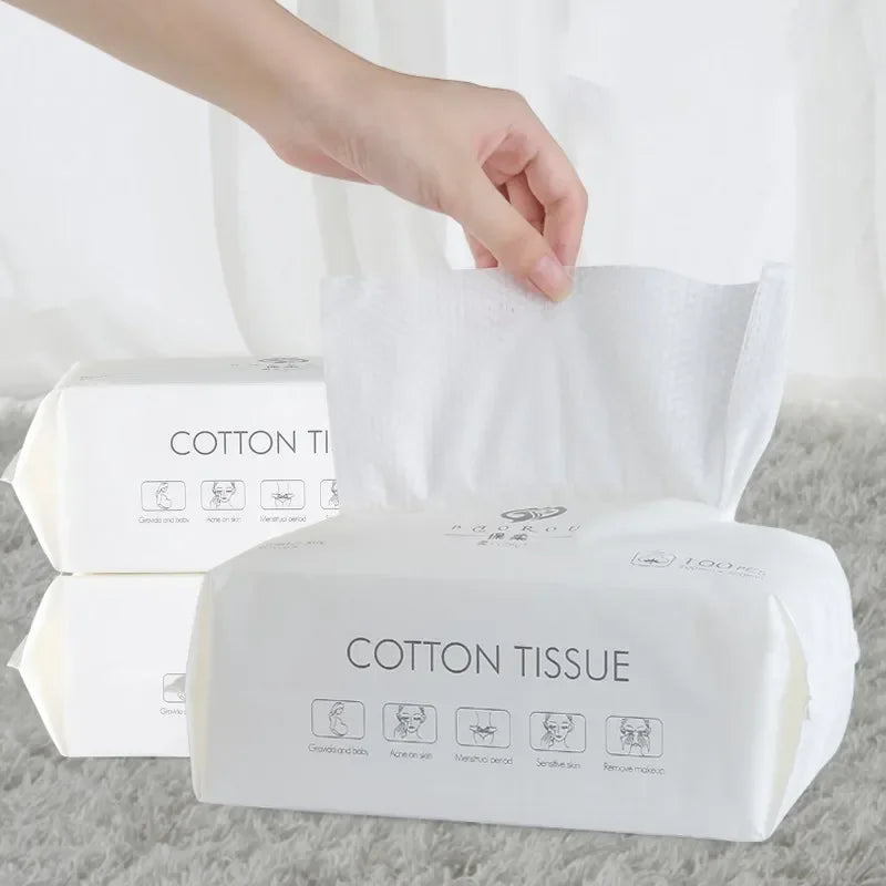 Soft Cotton Disposable Face Towels – Absorbent Rags for Skincare and Bathing