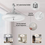 Silent Ceiling Fan Light – Remote Controlled E27 Lamp for Bedroom Living Room