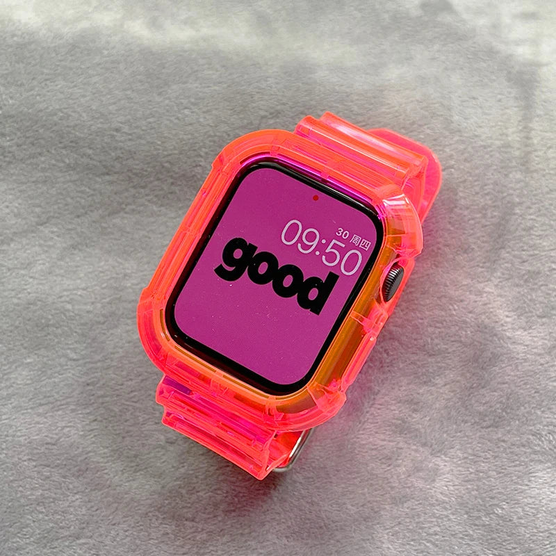 Transparent Silicone Band and Case – Protective Apple Watch Accessory