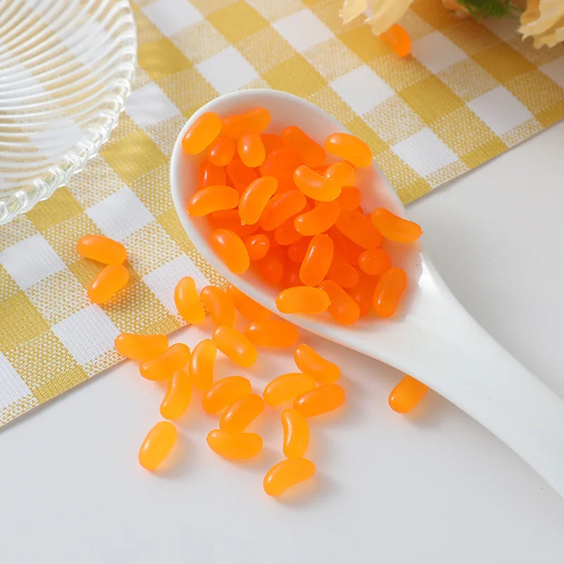 Jelly Bean Candy Cabochons – Resin Fake Sweets for Dollhouse Craft Decor