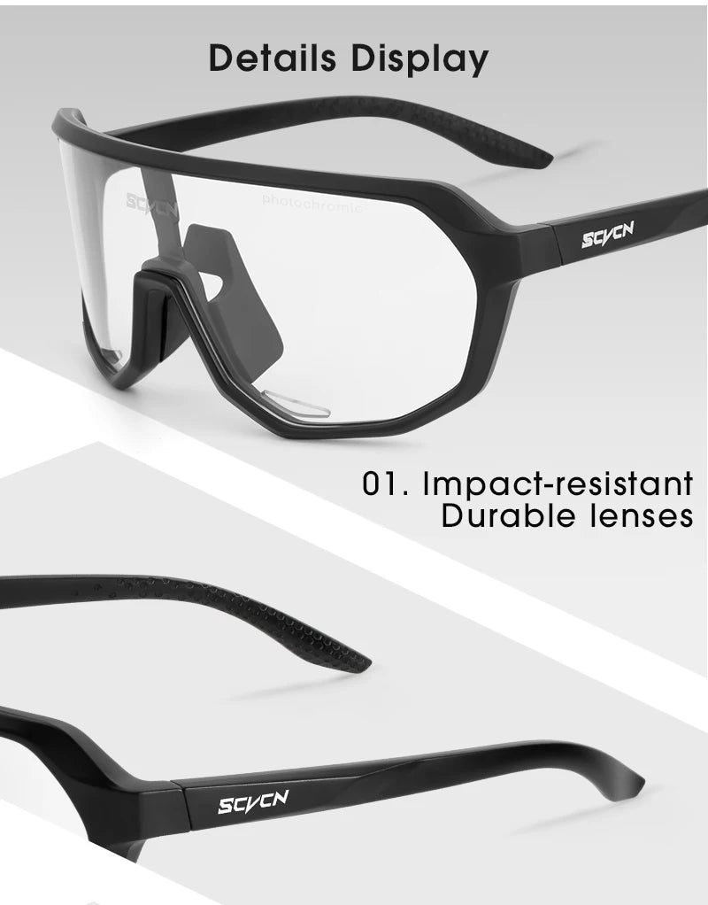 Photochromic Cycling Sunglasses – UV400 Protective Eyewear for MTB Sports