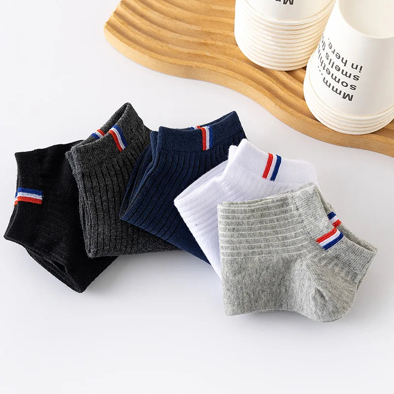 Mens Breathable Boat Socks – Thin Cotton Blended Casual Footwear for Summer