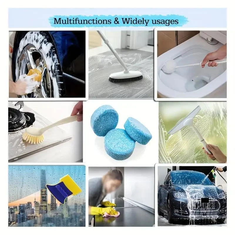 Effervescent Wiper Fluid Tablets – Concentrated Cleaner for Car Windshields