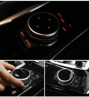 IDrive Multimedia Button Decals – Adhesive Interior Trim for BMW Models
