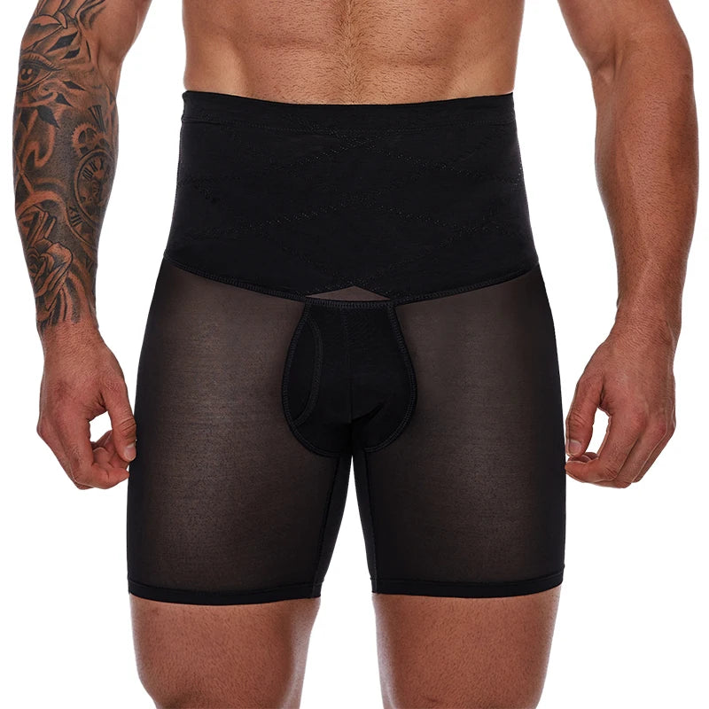 Compression Waist Trainer Shorts – Slimming Body Shaper for Men