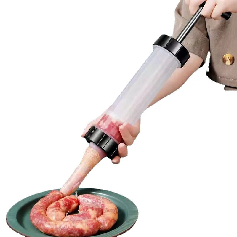 Manual Sausage Stuffer – Plastic Filling Tool for Homemade Meat Processing