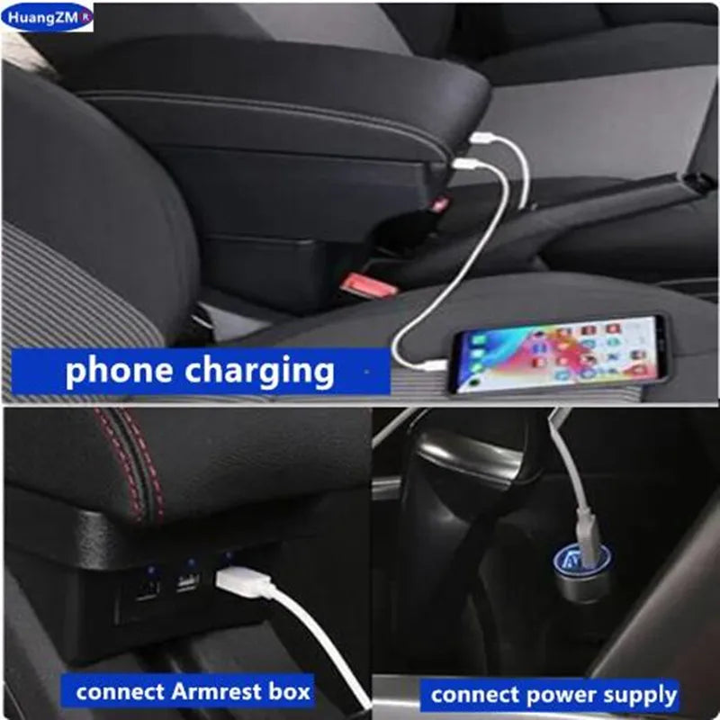 Center Console Armrest Box – Storage Organizer for Peugeot 208 and 2008