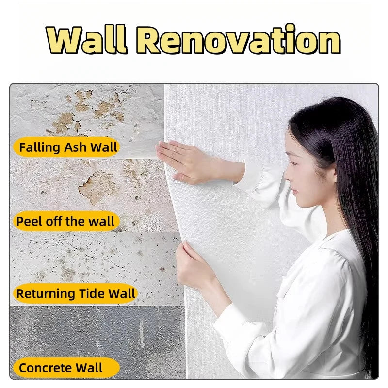 Self-Adhesive PVC Wallpaper – 50cm x 10m Thickened Waterproof Wall Renovation