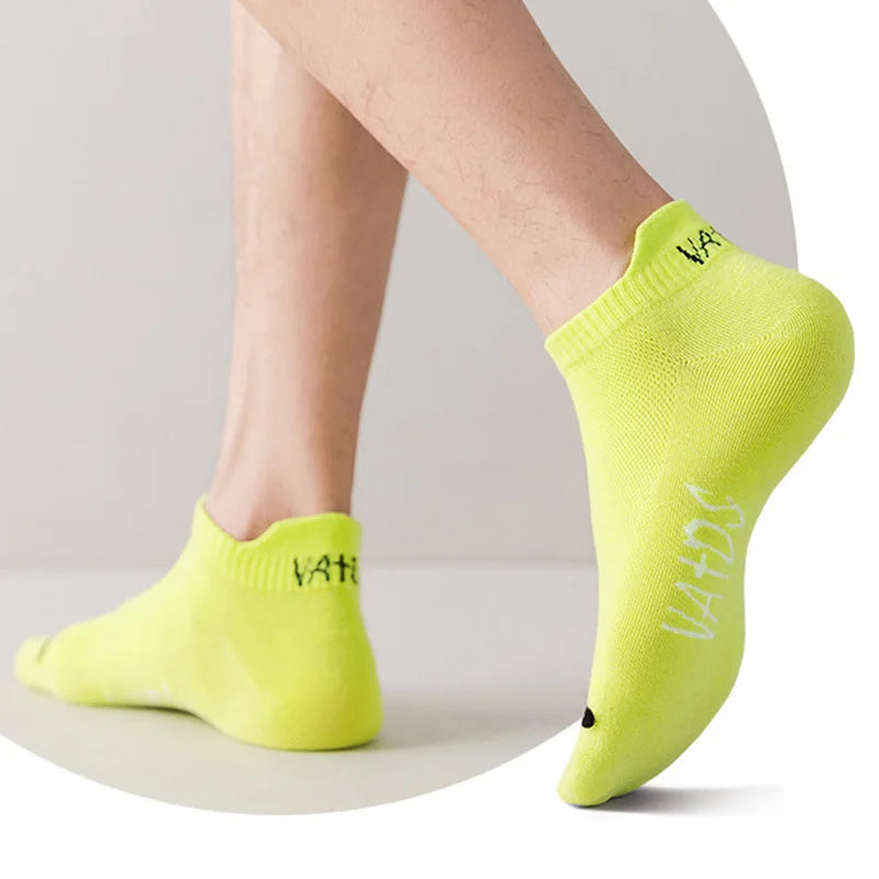 Breathable Ankle Socks – Colorful Invisible Sportswear for Men Running