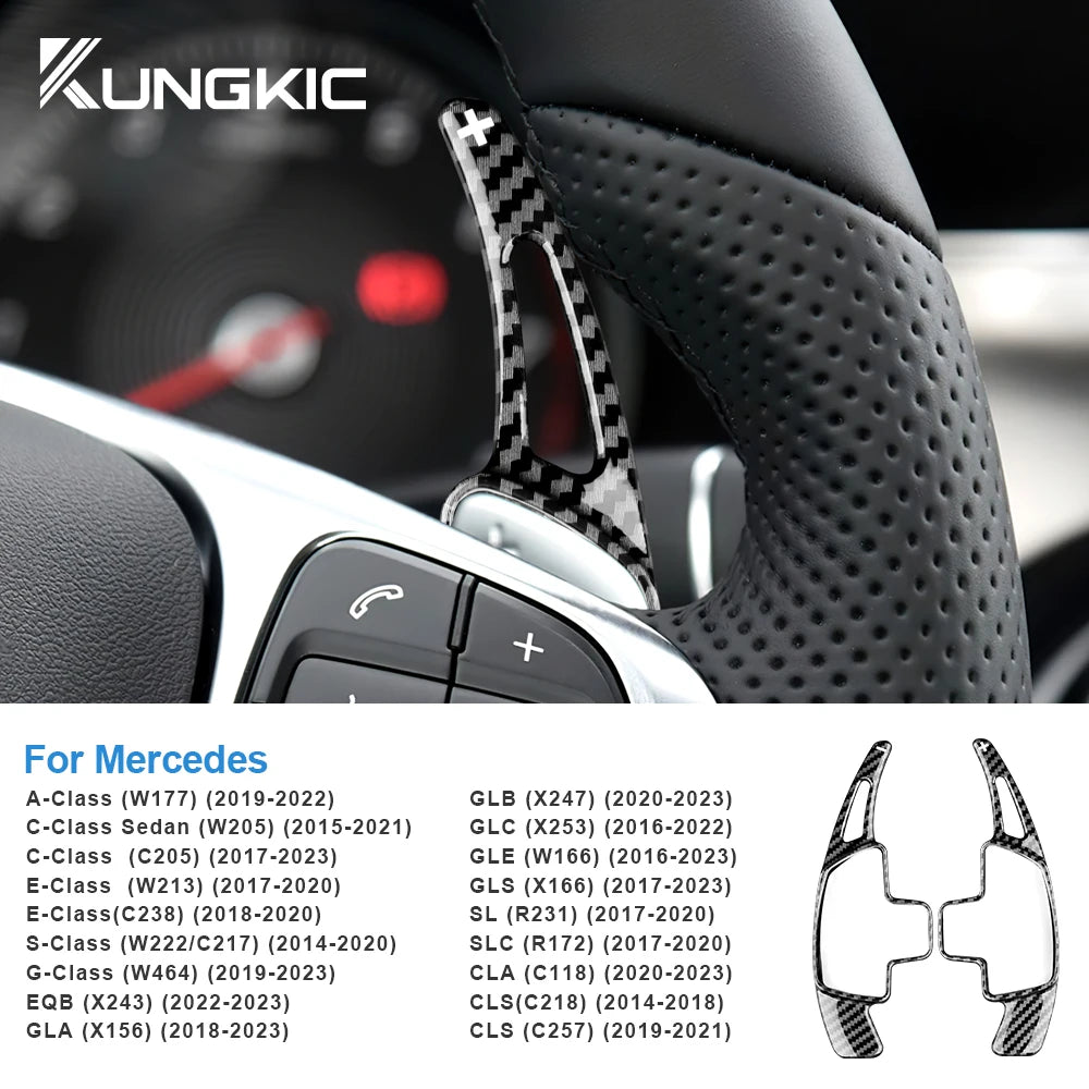 Carbon Fiber Steering Wheel Shift Paddles – Extended Shifters for Mercedes
