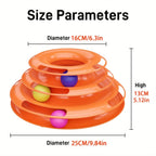 Interactive 3-Layer Cat Toy Tower – Puzzle Game for Mental and Physical Exercise