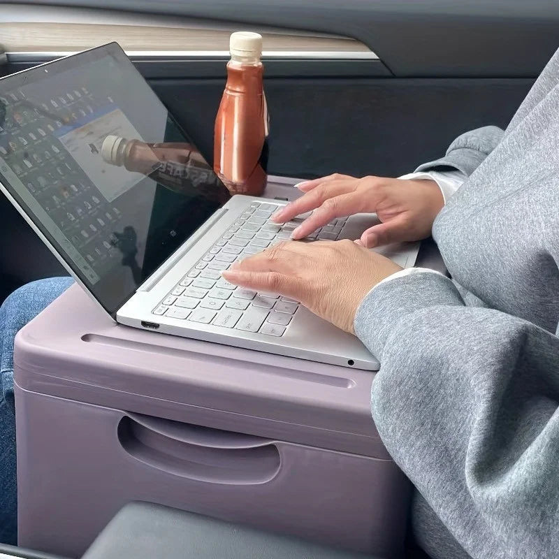 Folding Lap Desk – Portable Laptop Tray with Storage for Bed Work