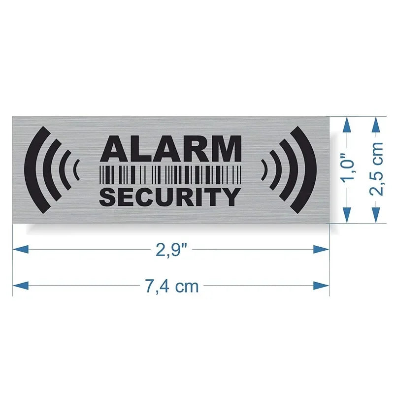 Security Alarm Warning Vinyl Decals – 2.9 Inch Adhesive Labels for Home Safety