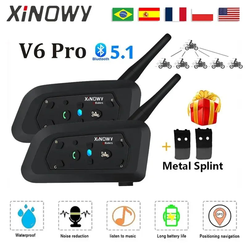Motorcycle Bluetooth Helmet Intercom – Wireless Headset for Group Riding