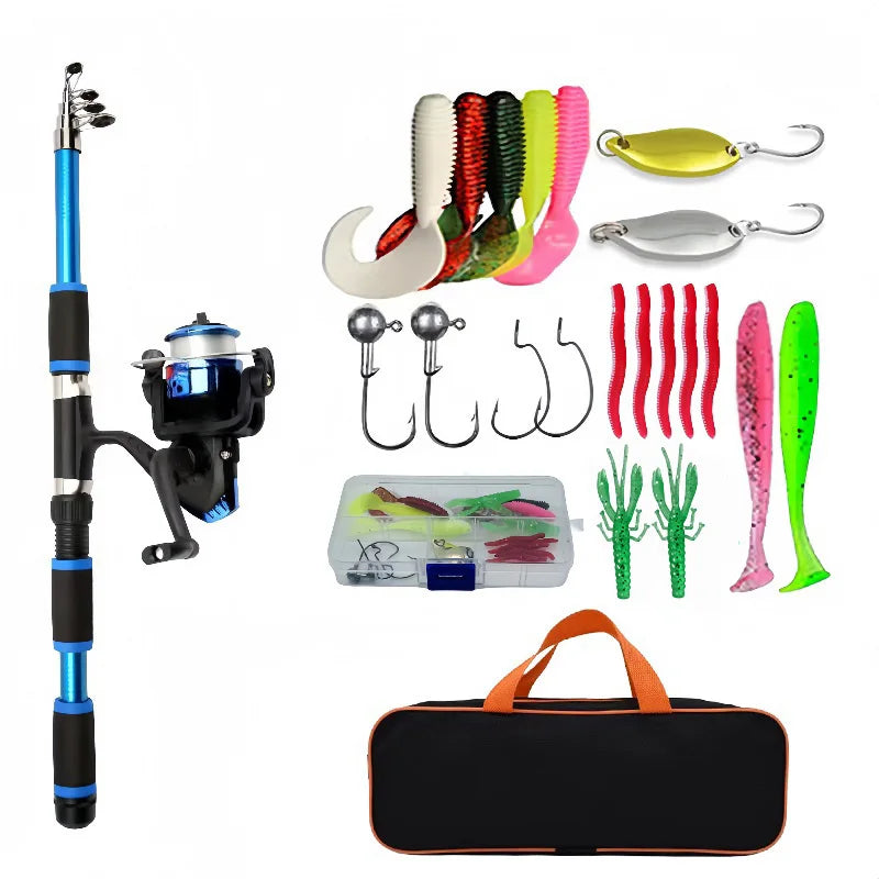 Telescopic Fishing Rod Set – Portable Spinning Reel for Travel and Outdoor