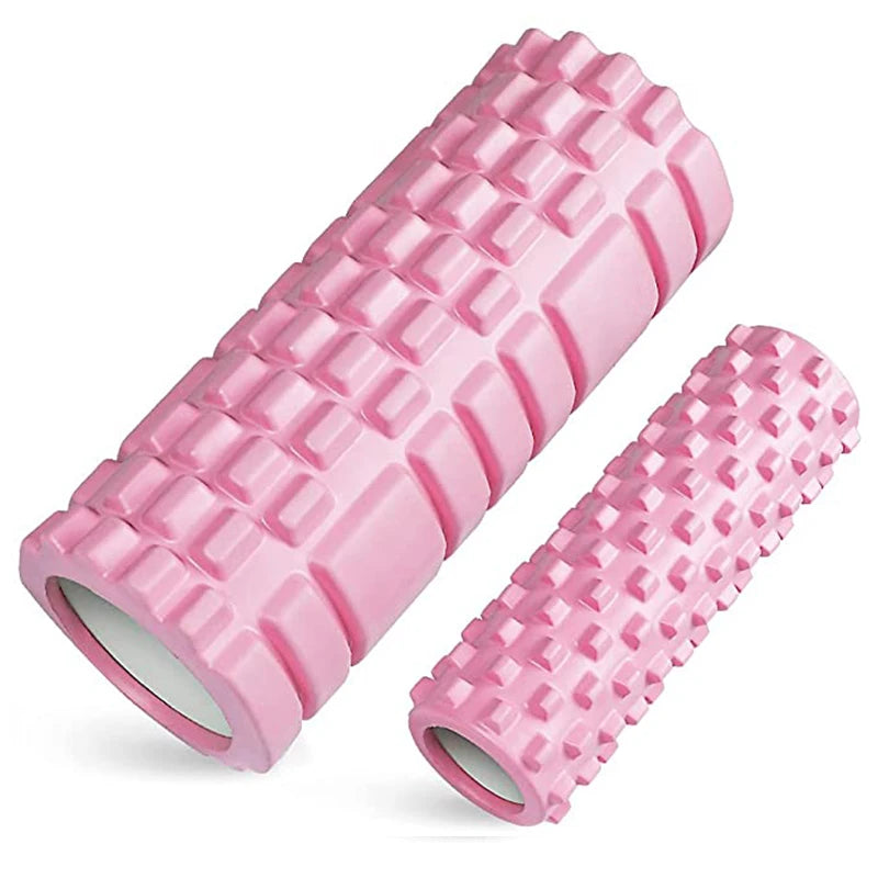 33cm Foam Yoga Massage Roller – Textured Grid Muscle Recovery for Gym Training
