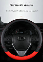 PU Leather Steering Wheel Cover – Non-Slip Grip for Universal Car Interior