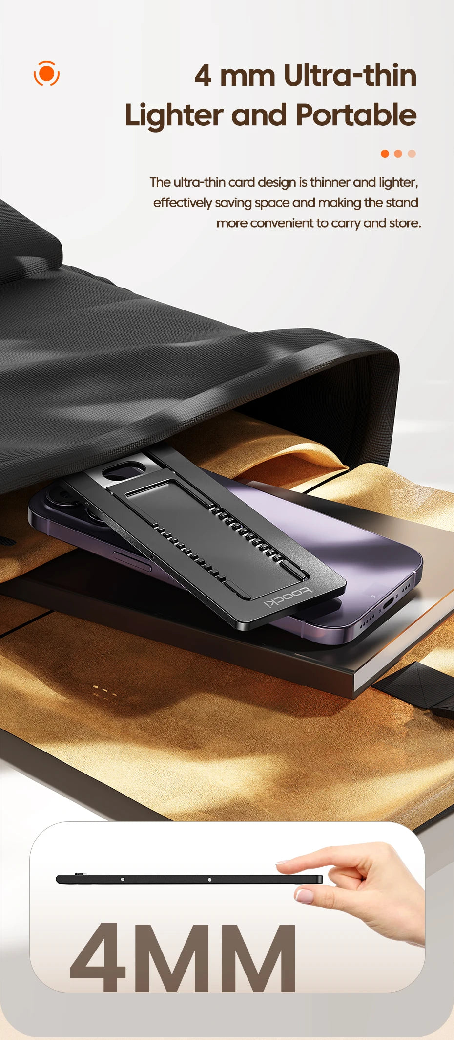 Ultra Thin Phone Stand – Foldable Adjustable Smartphone Holder for Desk