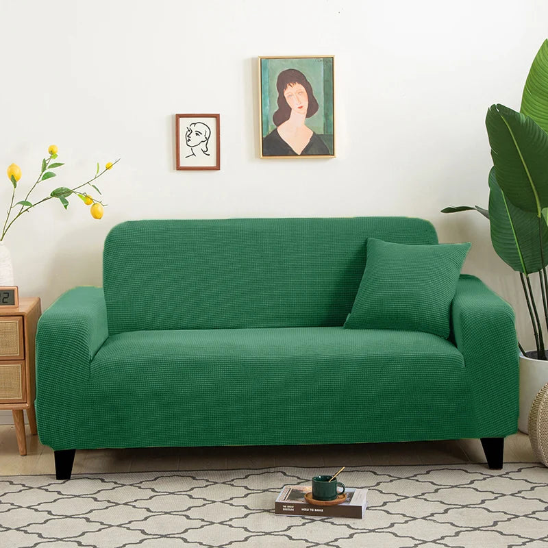 Jacquard Stretch Sofa Cover – Elastic Slipcover for L Shape and Standard Couches