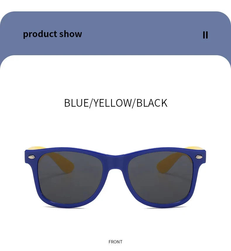 Square Frame Kids Sunglasses – UV Protection Eyewear for Summer Outdoor Play