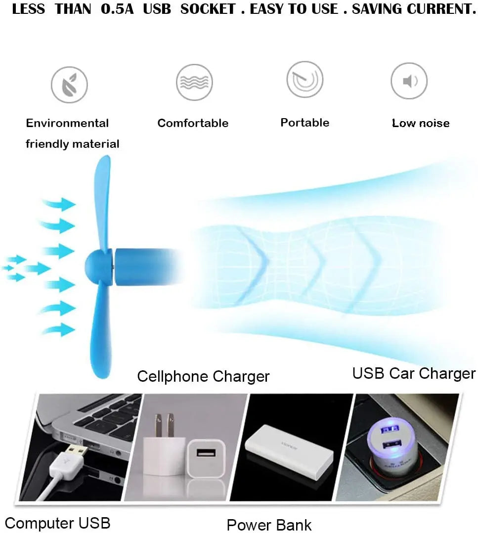 Portable Mini USB Fan – Flexible Bendable Cooling Gadget for Laptop and Travel