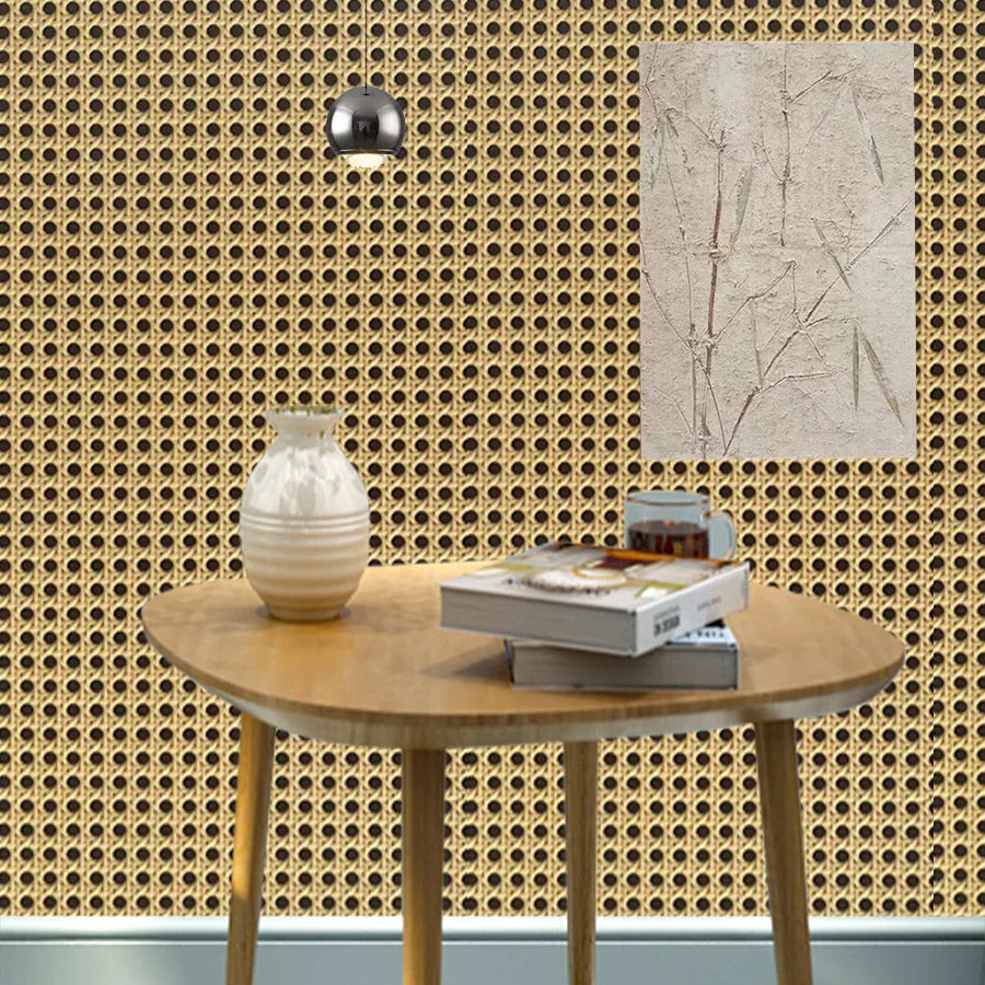 Honeycomb Grid Wallpaper – Luxury Chinese Retro Style for Home Decor