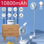 Folding Portable Desk Fan – 10800mAh Rechargeable Air Cooler for Camping